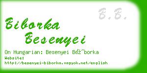 biborka besenyei business card